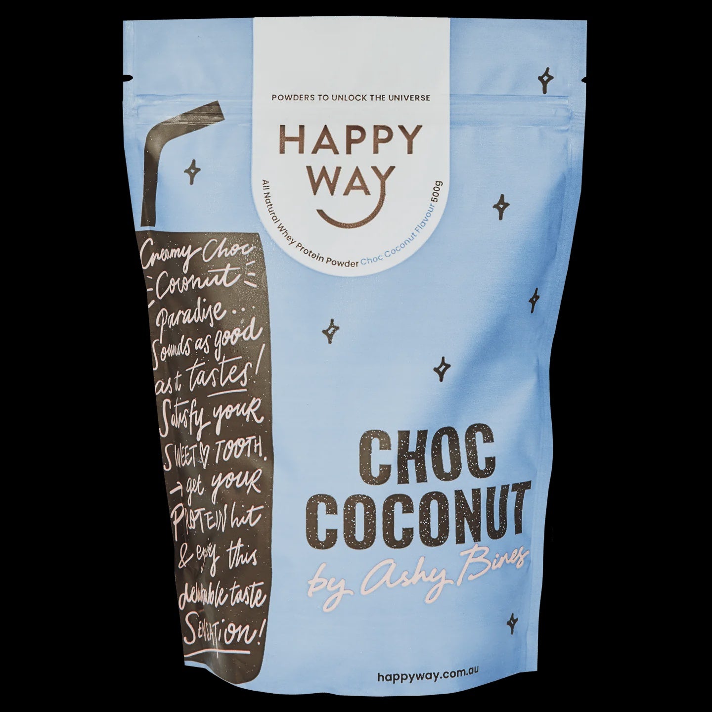 HAPPY WAY Ashy Bines Choc Coconut Whey Protein Powder